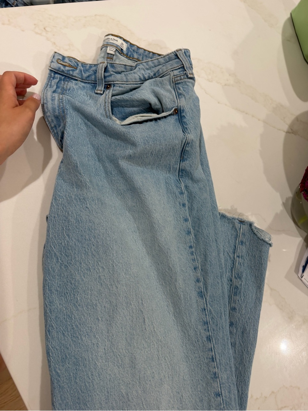 Abercrombie & Fitch Light Blue Wide-Leg Jeans